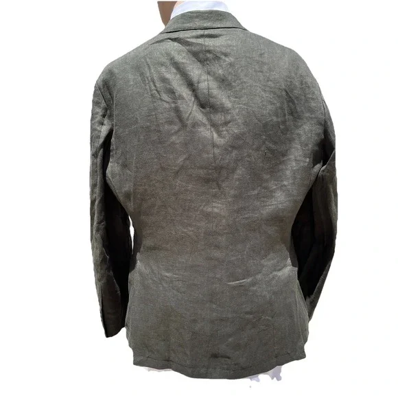 (Sene) linen New‎ without tags Men (44) blazer 2 button olive formal sport Coat